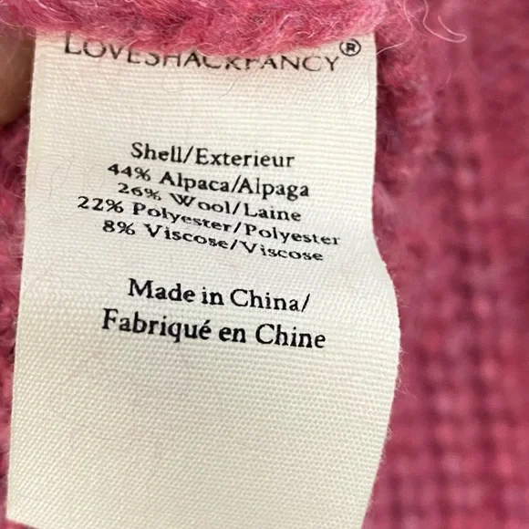 LoveShackFancy Kingston Rose Pink Fringe Sweater Alpaca Wool Blend - Picture 5 of 7